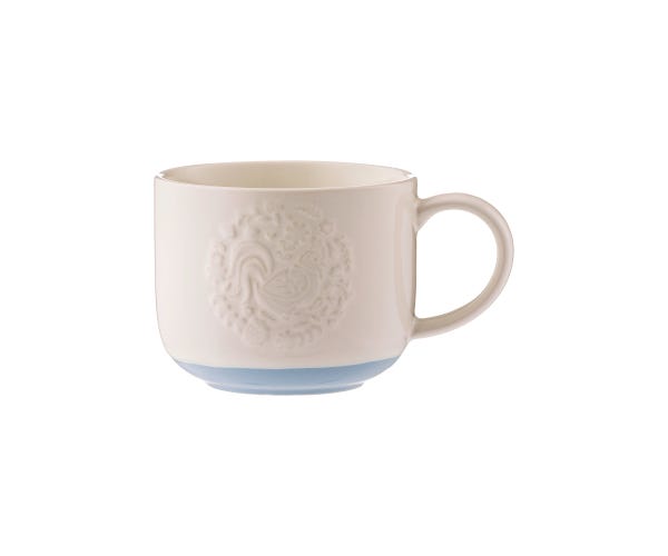 rayware Folk Farmyard Cockerel Blue Mug