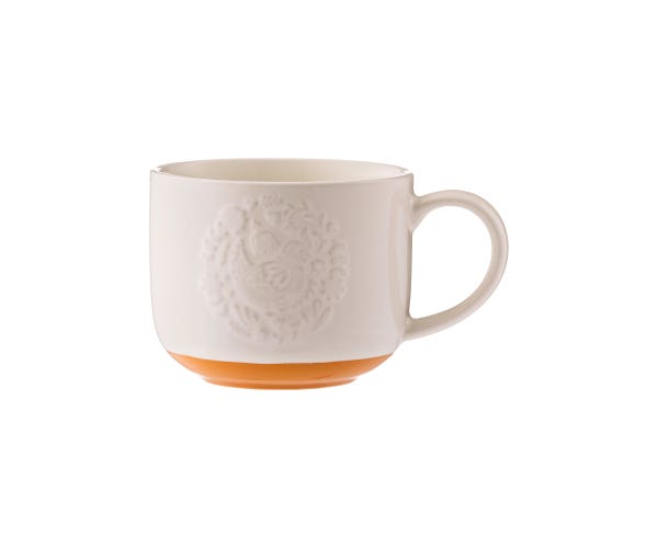 rayware Folk Farmyard Hen Orange Mug