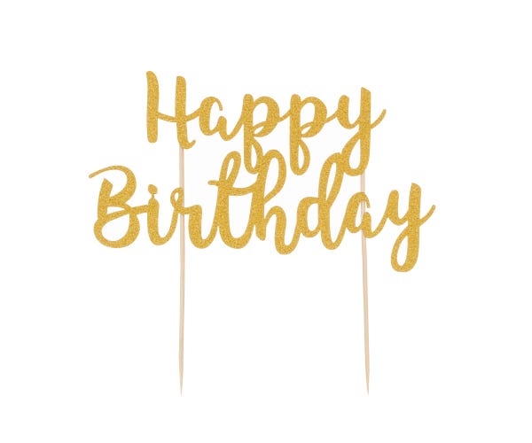Rayware Happy Birthday Gold Cake Topper