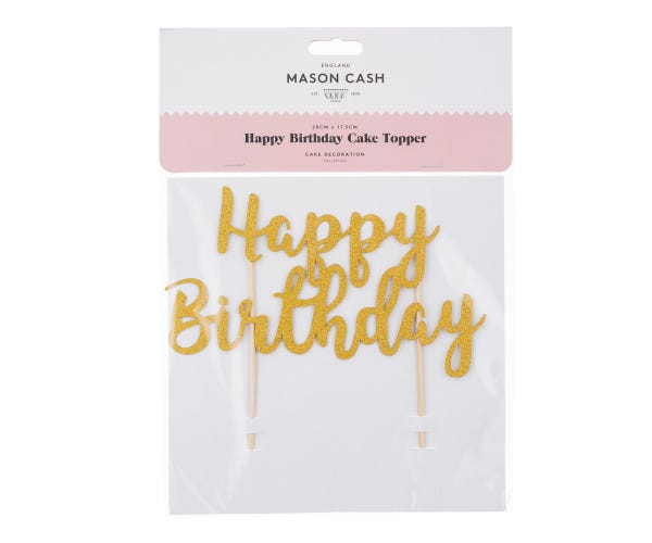 rayware Happy Birthday Gold Cake Topper