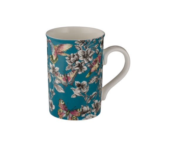 rayware Hummingbird Floral Teal Mug 300ml