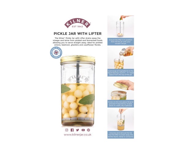rayware Kilner Pickle Jar With Lifter A4 Pos