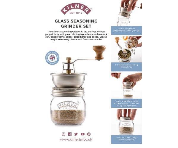 rayware Kilner Seasoning Grinder Strut Card Pos