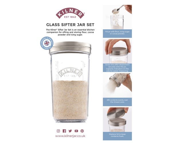 rayware Kilner Sifter Jar Set Strut Card Pos