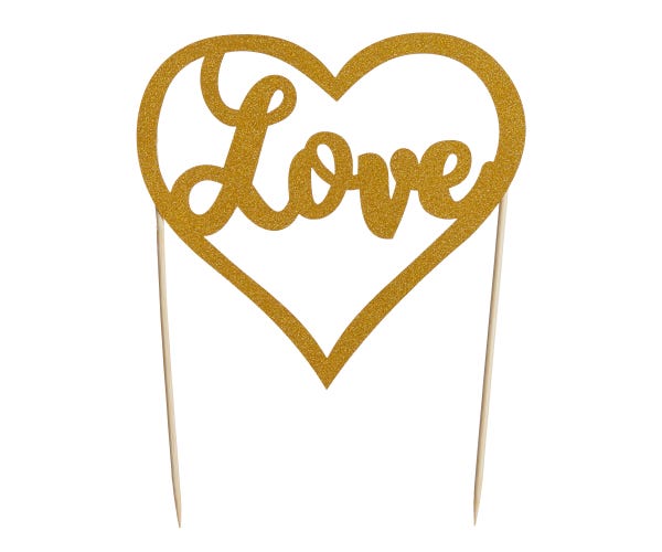rayware Love Gold Glitter Topper