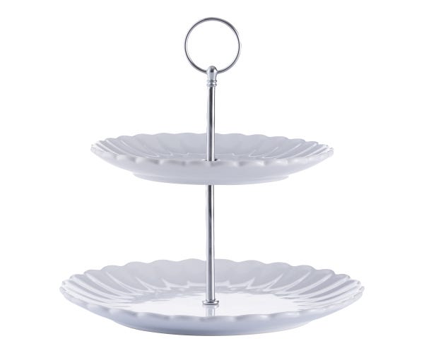 Rayware Luxe 2 Tier Cake Stand White