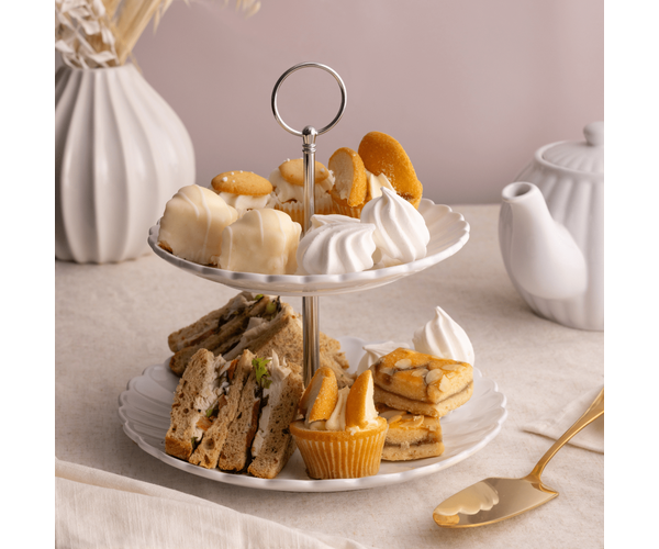 Rayware Luxe 2 Tier Cake Stand White