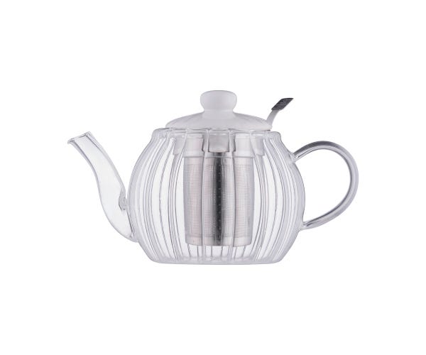 rayware Luxe Glass Teapot White 1l