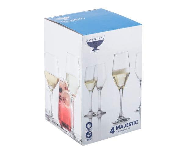 Rayware Majestic Set Of 4 Flute Glasses 21cl