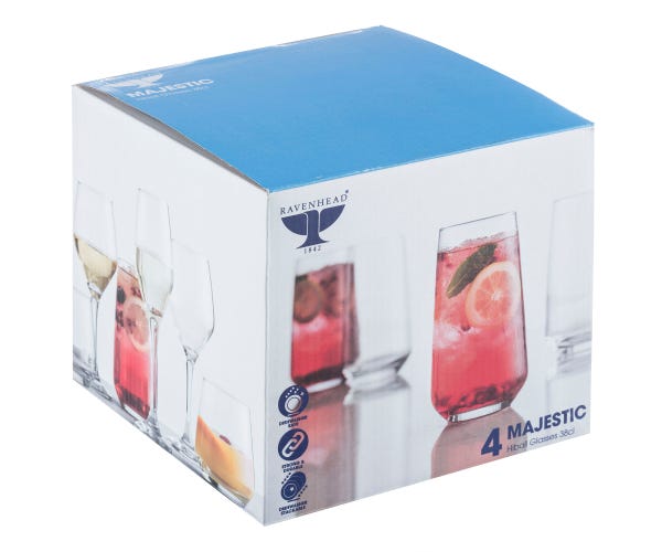 Rayware Majestic Set Of 4 Hiballs Glasses 38cl