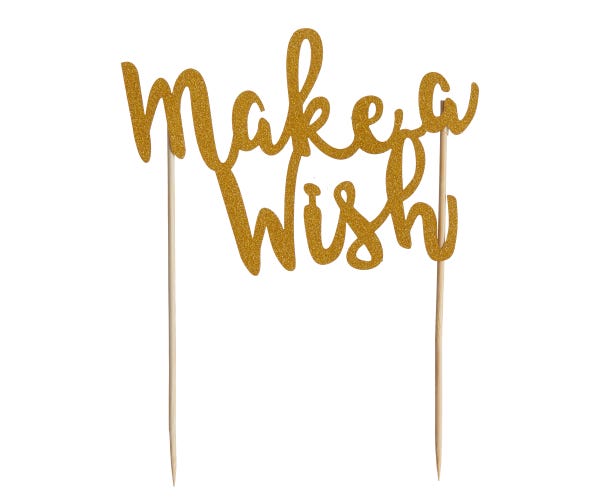 rayware Make A Wish Gold Glitter Topper