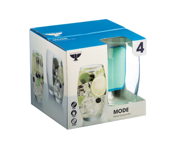 Rayware Mode Set Of 4 Hiball Glasses 48cl
