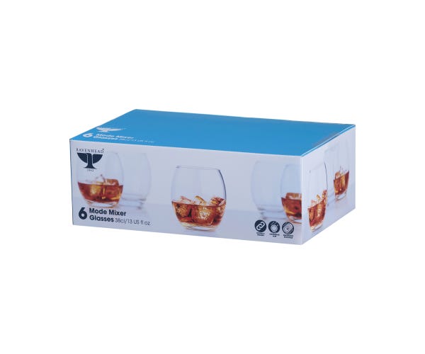 rayware Mode Set Of 6 Mixer Glasses 38cl