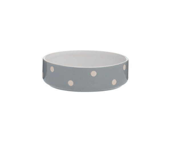 rayware Polka Dot Grey 13cm Pet Bowl