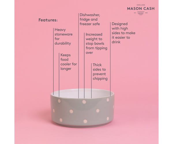 Rayware Polka Dot Sage 18cm Dog Bowl