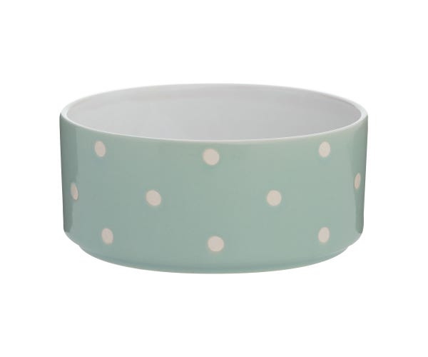rayware Polka Dot Sage 18cm Dog Bowl