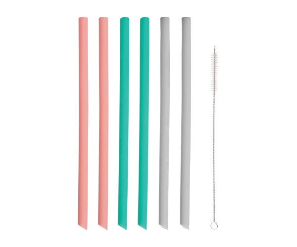 rayware Pure Set Of 6 Silicone Straight Straws