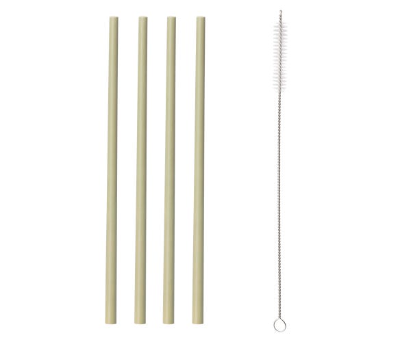 rayware Set 4 Bamboo Straight Straws