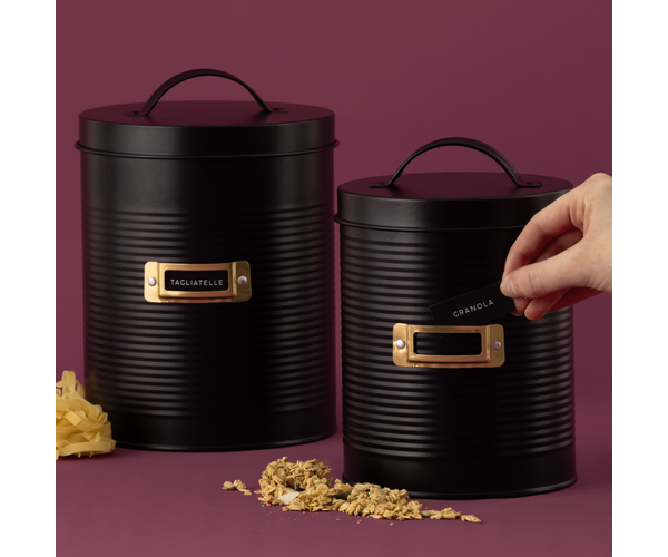 Rayware Set Of 2 Otto Black Storage Canisters