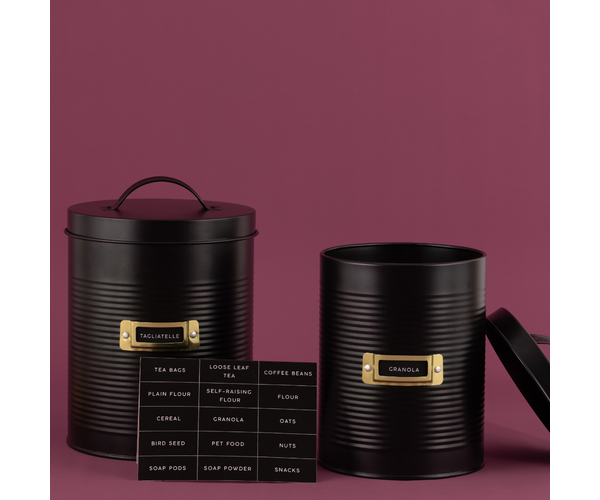Rayware Set Of 2 Otto Black Storage Canisters
