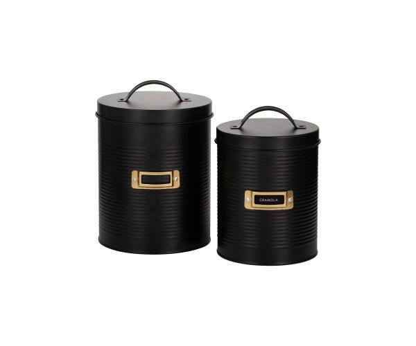 rayware Set Of 2 Otto Black Storage Canisters