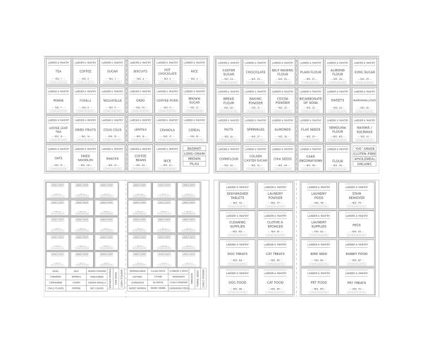 Rayware Set Of 4 Pantry Labels