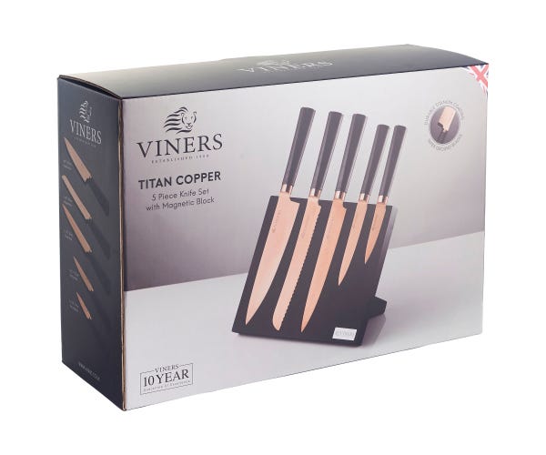 Rayware Titan Copper 6 Pce Knife Block Giftbox