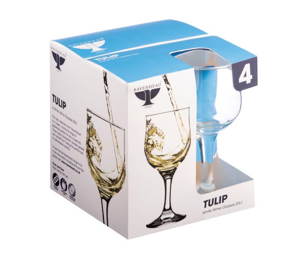 rayware Tulip Set Of 4 White Wine Glasses 20cl