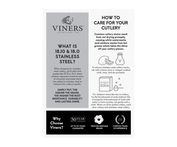 Rayware Viners Cutlery Merchandising Unit Leaflet