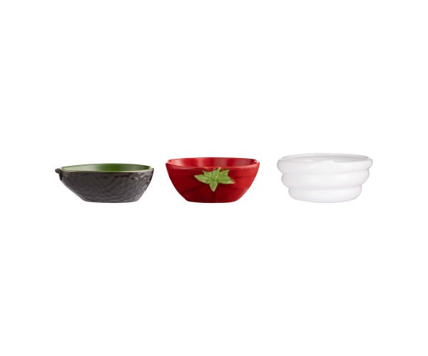 rayware World Foods Set Of 3 Fajita Dip Bowls