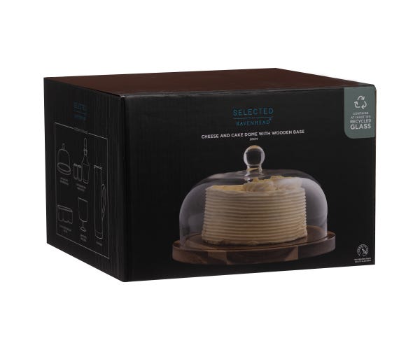 Rayware Selected Cheese/Cake Dome Wooden Board 26cm