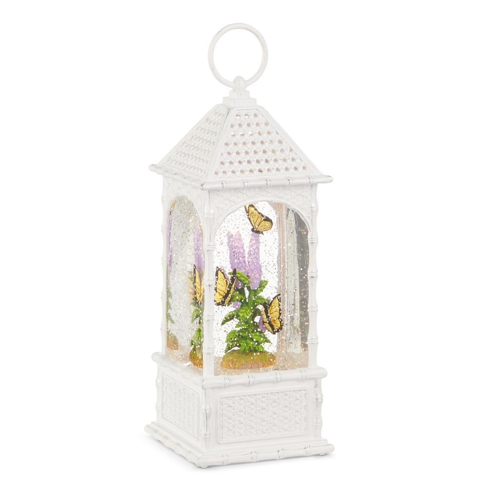 RAZ Imports 10.5" Floral Butterflies Lighted Water Cane Lantern