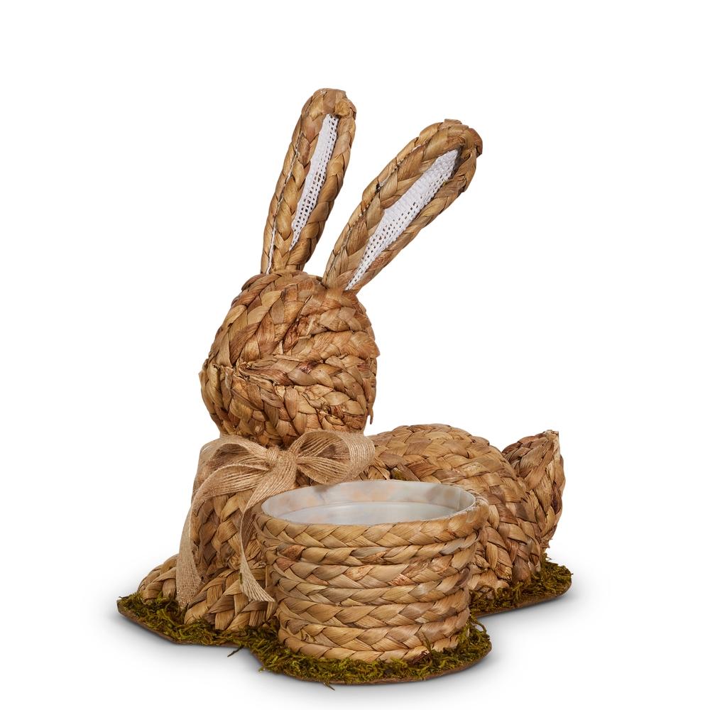 RAZ Imports 10.5" Natural Basketweave Bunny with Basket