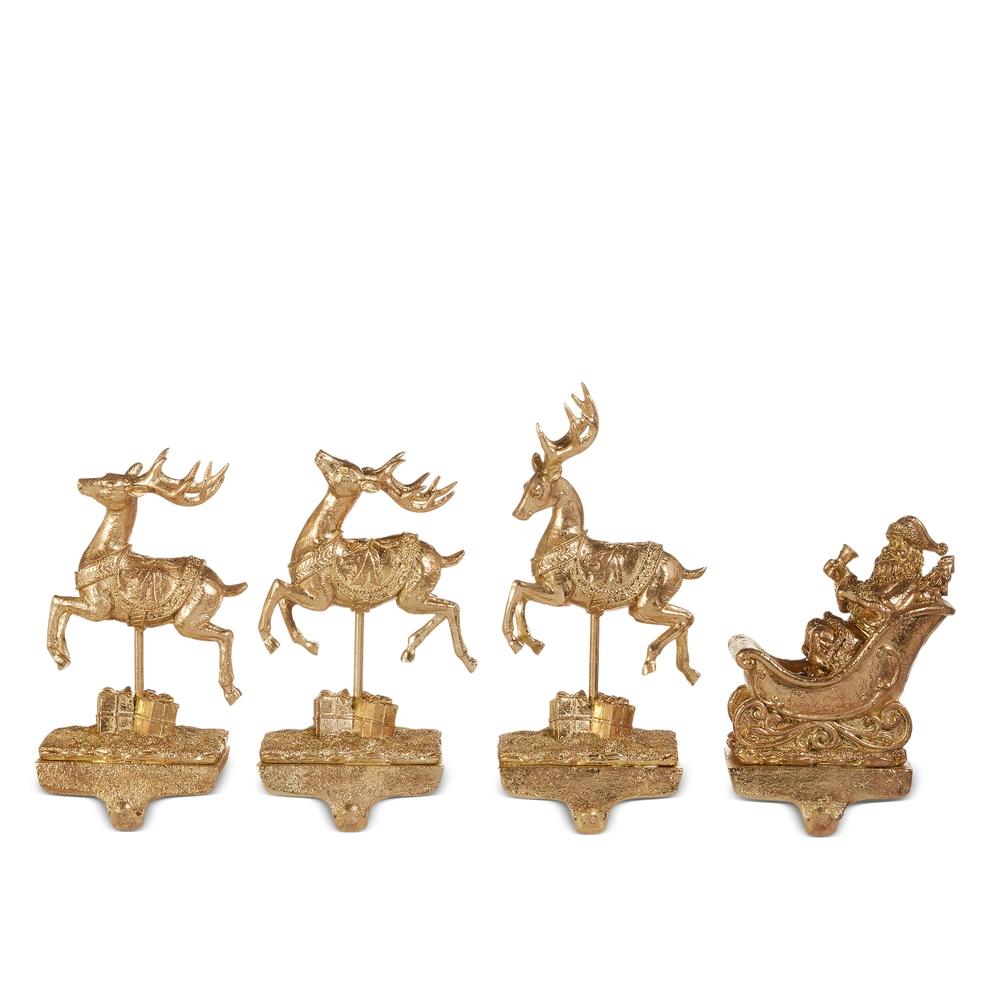 RAZ Imports 10.5" Santa and Reindeer Stocking Holders
