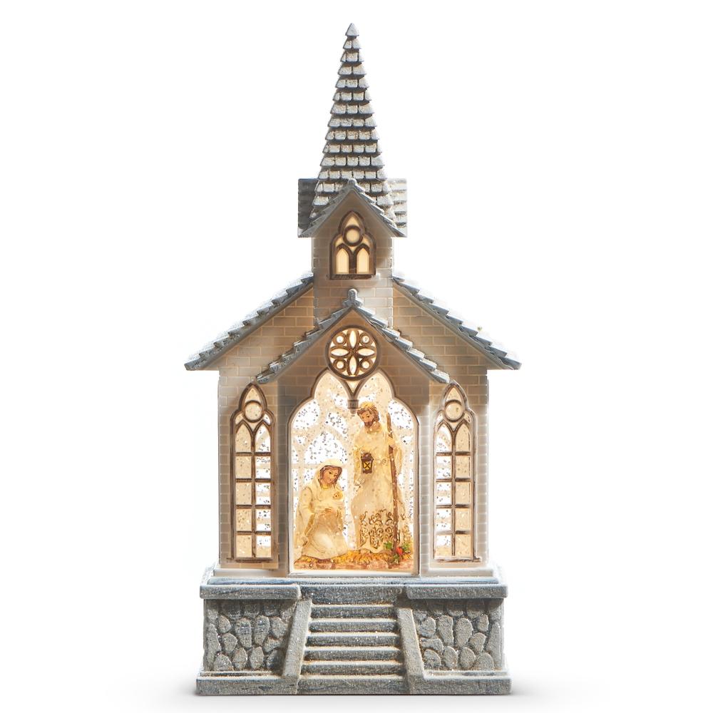 RAZ Imports 11.25" Holy Family Musical Lighted Water Church