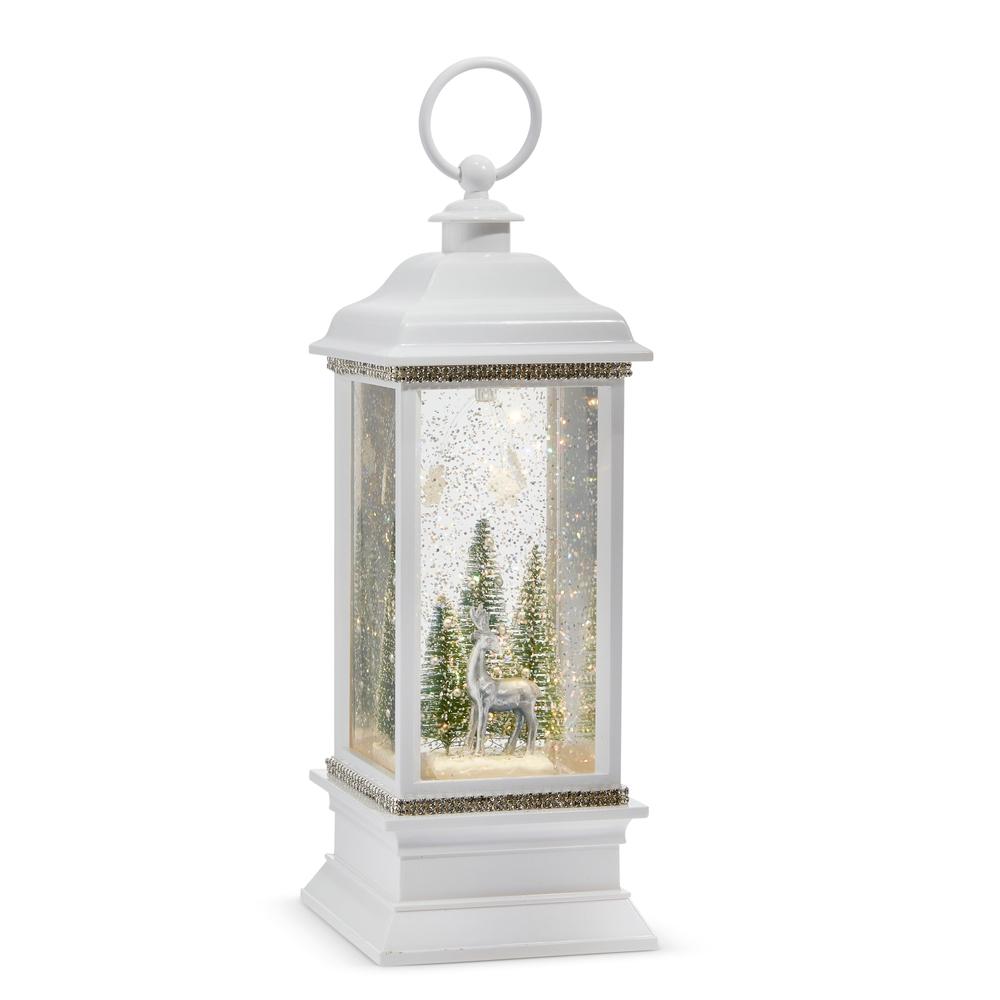 RAZ Imports 11.25" Snowy Reindeer Animated Lighted Water Lantern