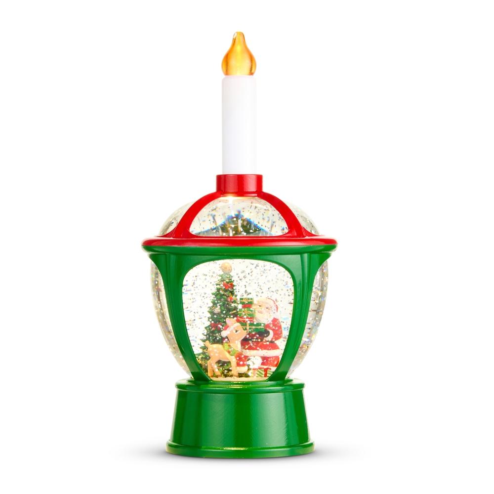 RAZ Imports 11.5" Lighted Vintage Santa in Water Bubble Light