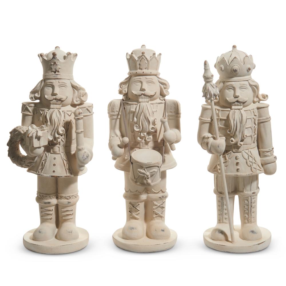 RAZ Imports 11.75" Distressed Whitewashed Nutcracker