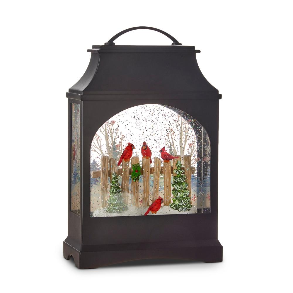 RAZ Imports 11" Cardinal on Fence Lighted Water Lantern