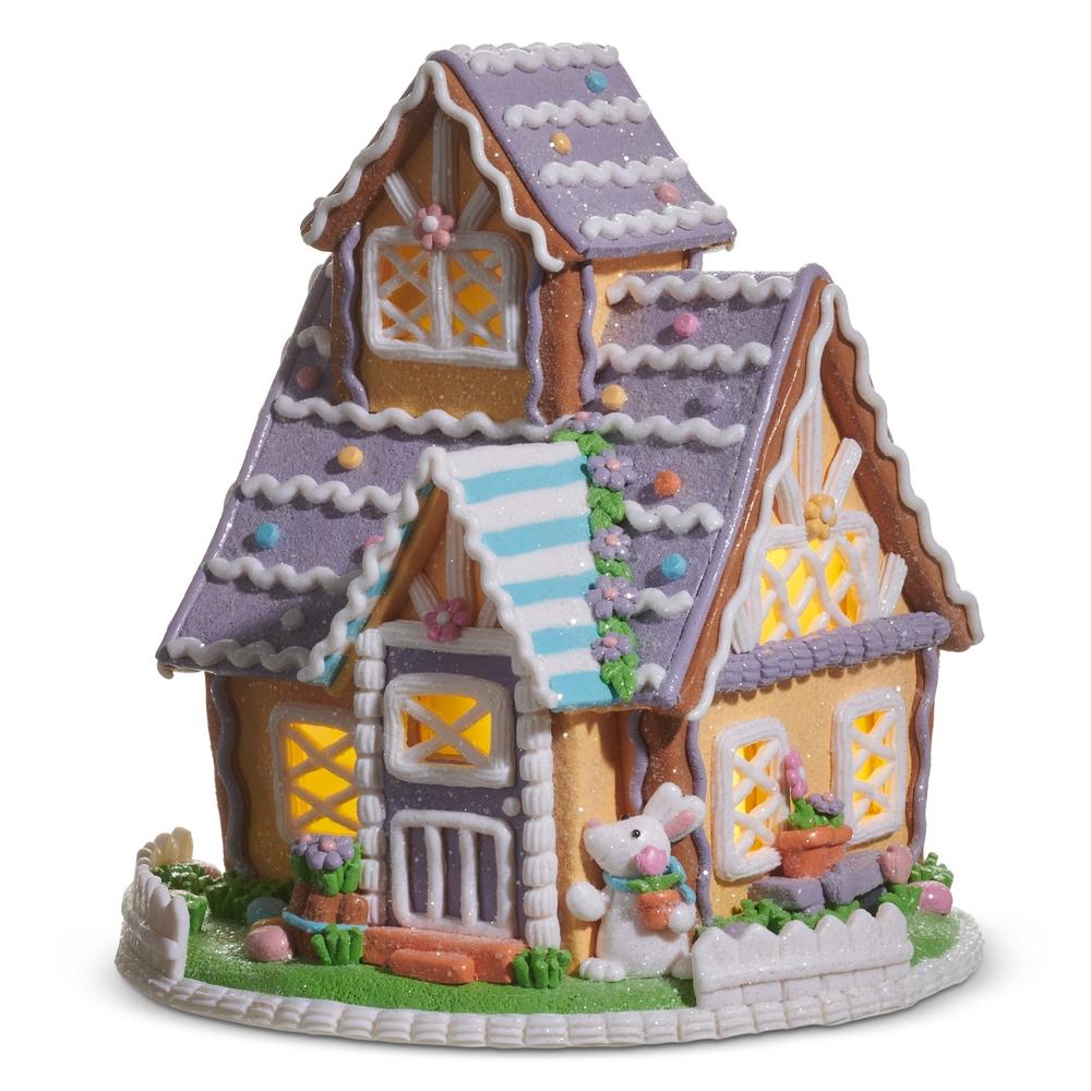 RAZ Imports 11" Lighted Easter Glow Gingerbread Cottage