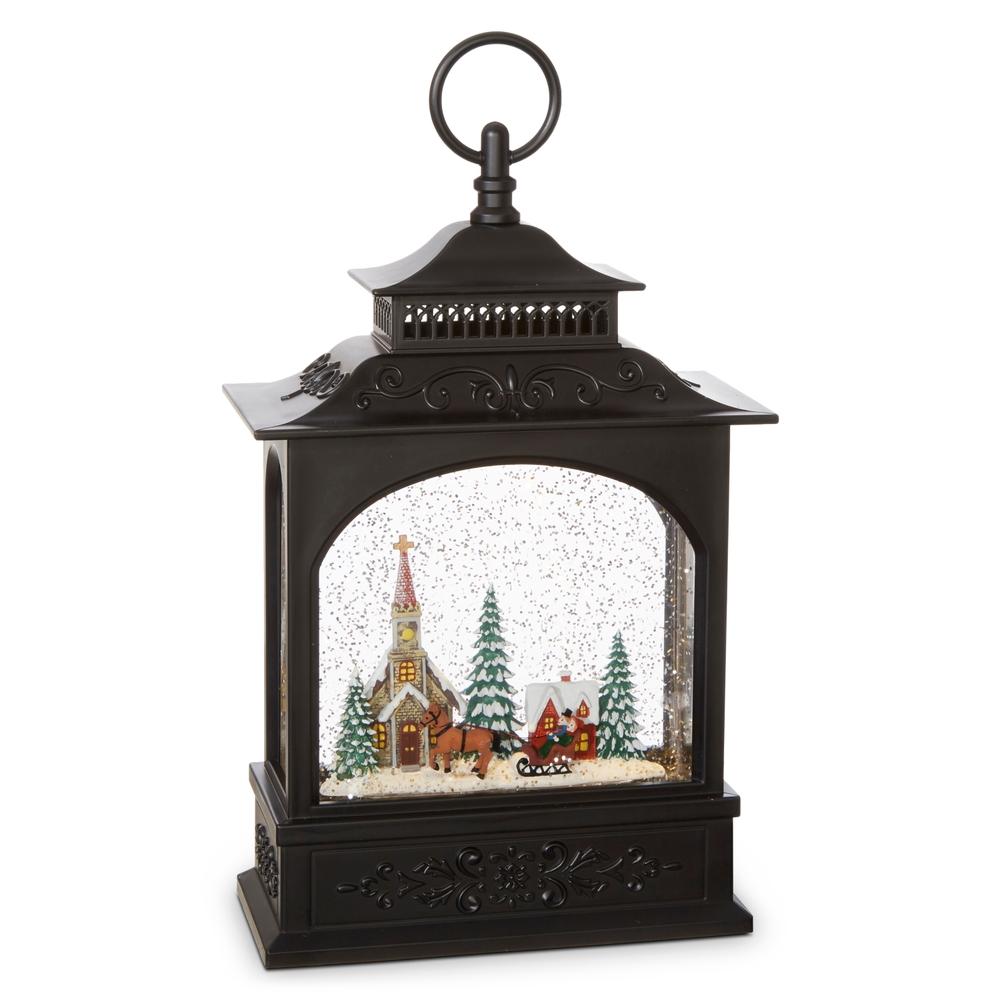 RAZ Imports 11" Town Scene Musical Lighted Water Lantern
