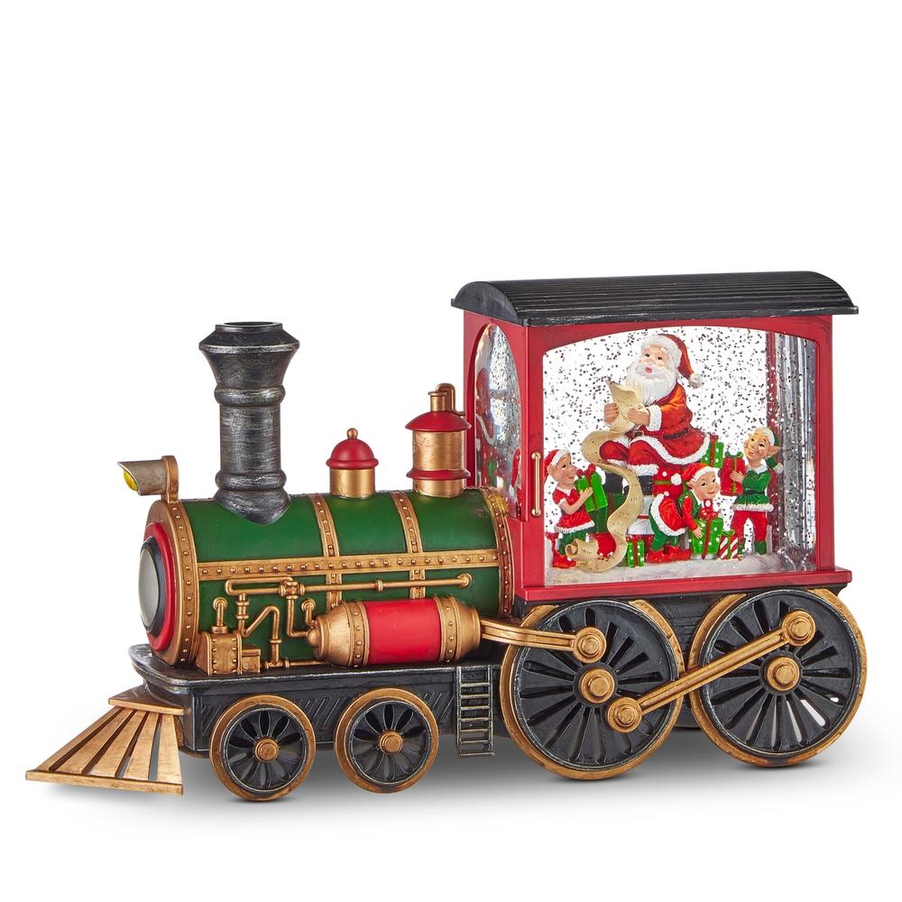 RAZ Imports 12.25" Santa's List Musical Lighted Water Train