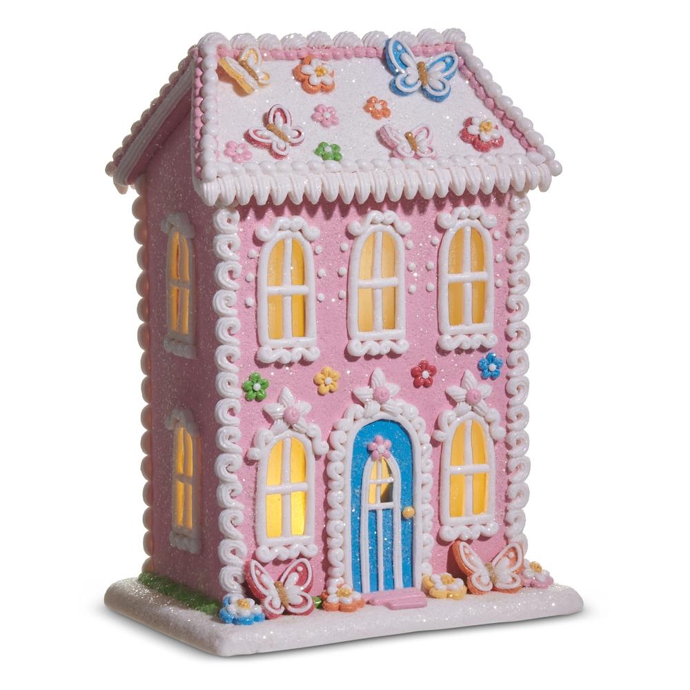 RAZ Imports 12.5" Lighted Flutter and Petal Gingerbread House