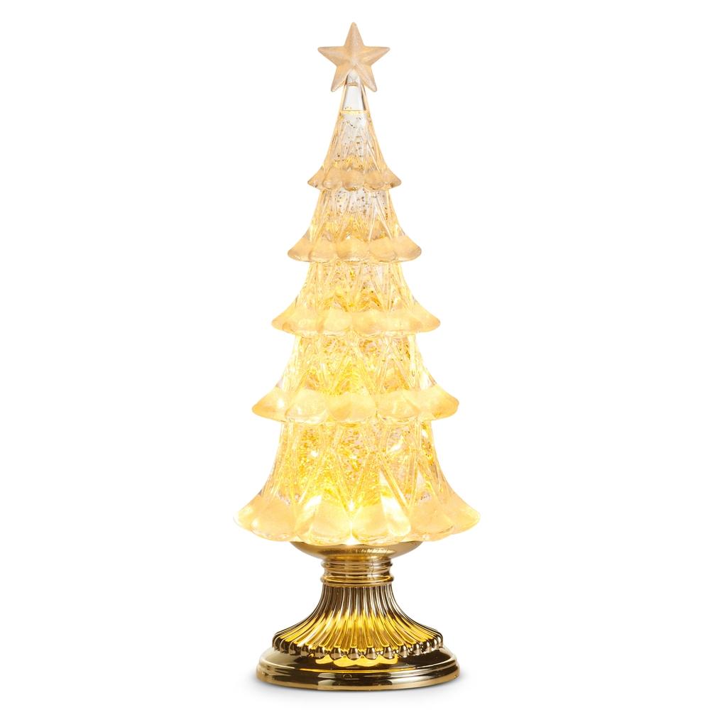 RAZ Imports 12.75" Lighted Gold Swirling Glitter Tree