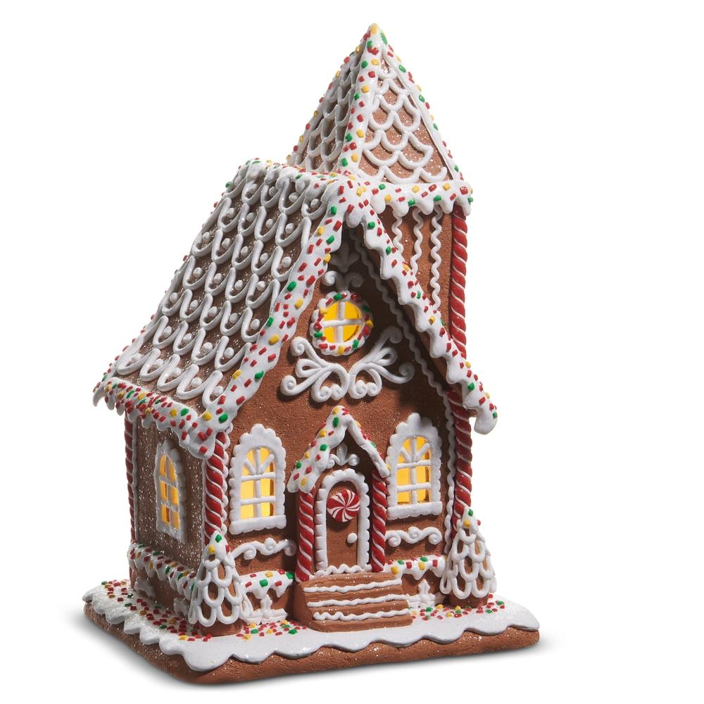 RAZ Imports 12.75" Lighted Sprinkle Gingerbread House