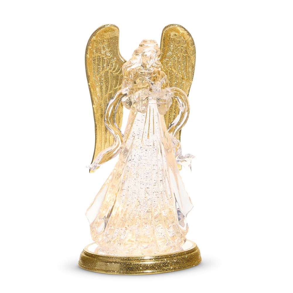 RAZ Imports 12.75" Lighted Swirling Glitter Water Angel