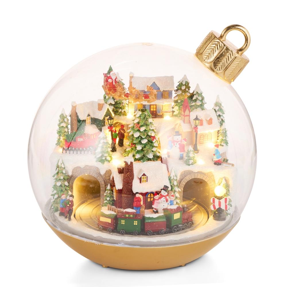 RAZ Imports 12" Animated and Musical Winter Town Scene