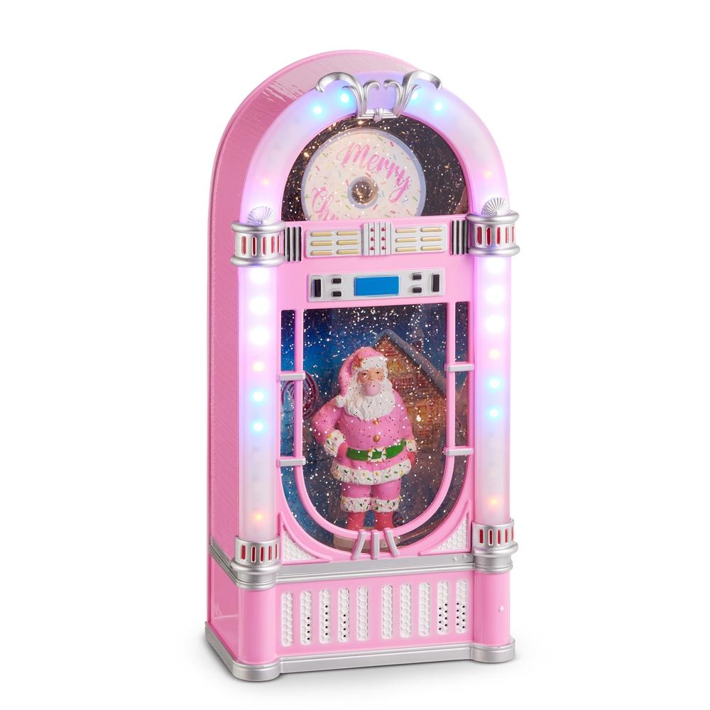 RAZ Imports 13" Bluetooth Animated Bubblegum Blowin' Santa Lighted Water Jukebox