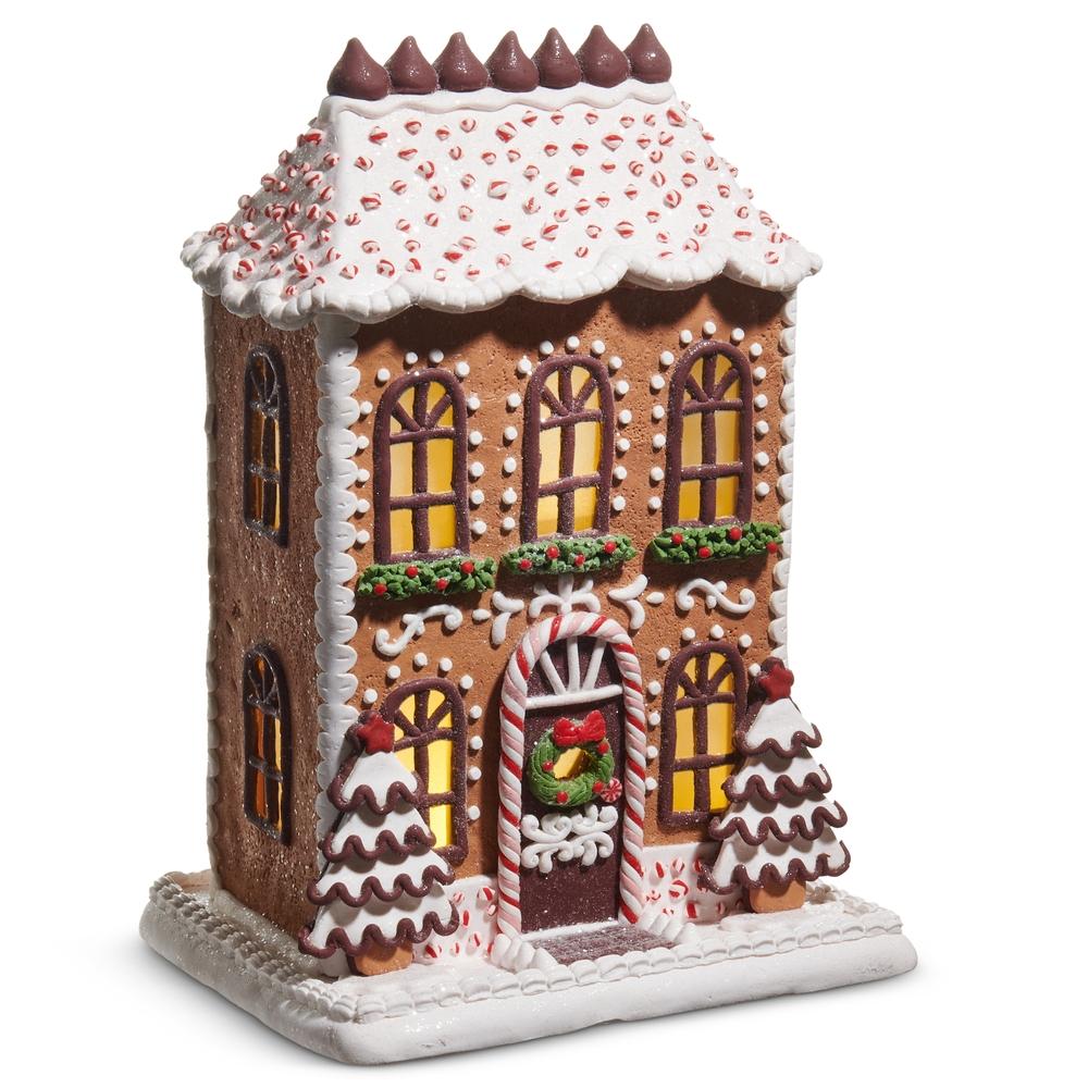 RAZ Imports 13" Lighted Chocolate Frosted Gingerbread House
