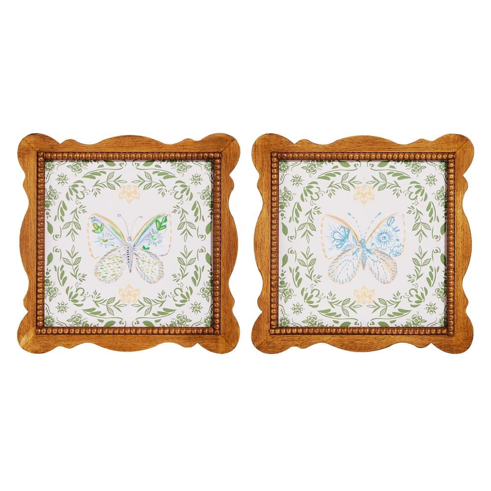 RAZ Imports 14.25" Butterfly Serenade Scallop Framed Wall Art